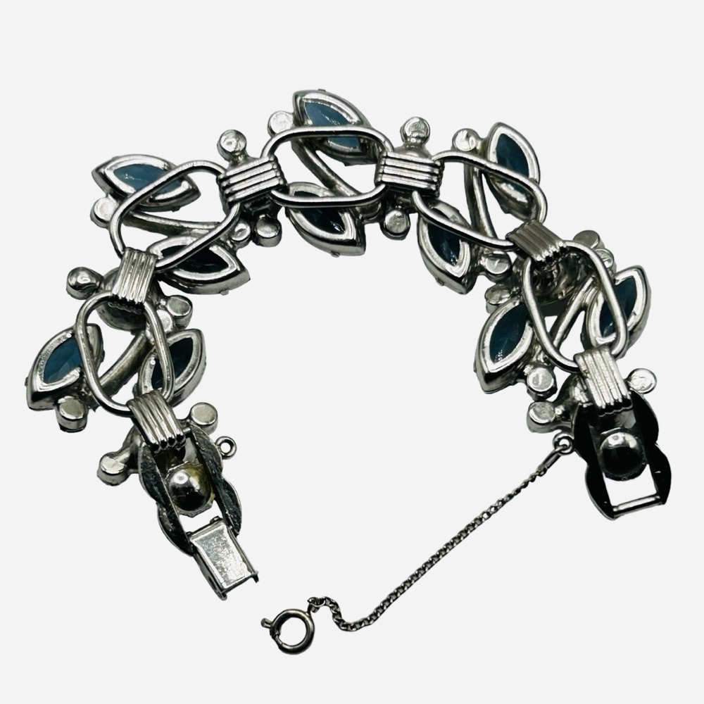 Exquisite Verified Juliana D&E Montana Blue AB Rhinestone Link Bracelet - Picture 6 of 6